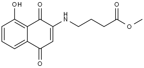 Butanoic acid, 4-[(1,4-dihydro-8-hydroxy-1,4-dioxo-2-naphthalenyl)amino]-, methyl ester Structure