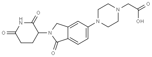 2-[4-[2-(2,6-Dioxo-3-piperidyl)-1-oxo-5-isoindolinyl]-1-piperazinyl]acetic Acid Structure