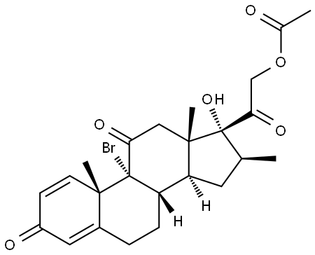 Pregna-1,4-diene-3,11,20-trione, 21-(acetyloxy)-9-bromo-17-hydroxy-16-methyl-, (16β)- Structure