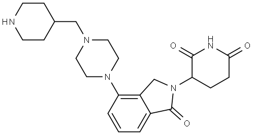 3-(1-oxo-4-(4-(piperidin-4-ylmethyl)piperazin-1-yl)isoindolin-2-yl)piperidine-2,6-dione Structure