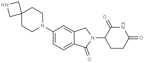 3-(1-oxo-5-(2,7-diazaspiro[3.5]nonan-7-yl)isoindolin-2-yl)piperidine-2,6-dione Structure