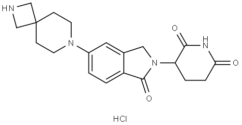 3-(1-oxo-5-(2,7-diazaspiro[3.5]nonan-7-yl)isoindolin-2-yl)piperidine-2,6-dione hydrochloride Structure