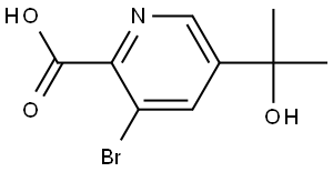 2-Pyridinecarboxylic acid, 3-bromo-5-(1-hydroxy-1-methylethyl)- Structure