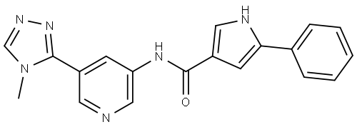 N-(5-(4-methyl-4H-1,2,4-triazol-3-yl)pyridin-3-yl)-5-phenyl-1H-pyrrole-3-carboxamide Structure