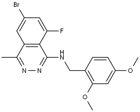 6-bromo-N-[(2,4-dimethoxyphenyl)methyl]-8-fluoro-4-methylphthalazin-1-amine Structure