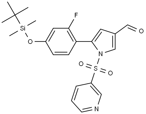 5-(4-((tert-butyldimethylsilyl)oxy)-2-fluorophenyl)-1-(pyridin-3-ylsulfonyl)-1H-pyrrole-3-carbaldehyde Structure