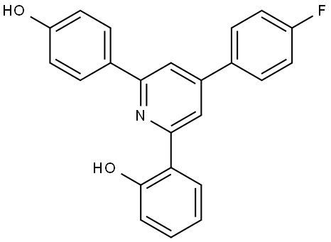 2-(2-Hydroxyphenyl)-4-(4-fluorophenyl)-6-(4-hydroxyphenyl)pyridineê Structure