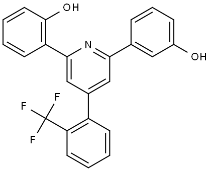 2-(2-Hydroxyphenyl)-4-(2-trifluoromethylphenyl)-6-(3-hydroxyphenyl) pyridineê Structure