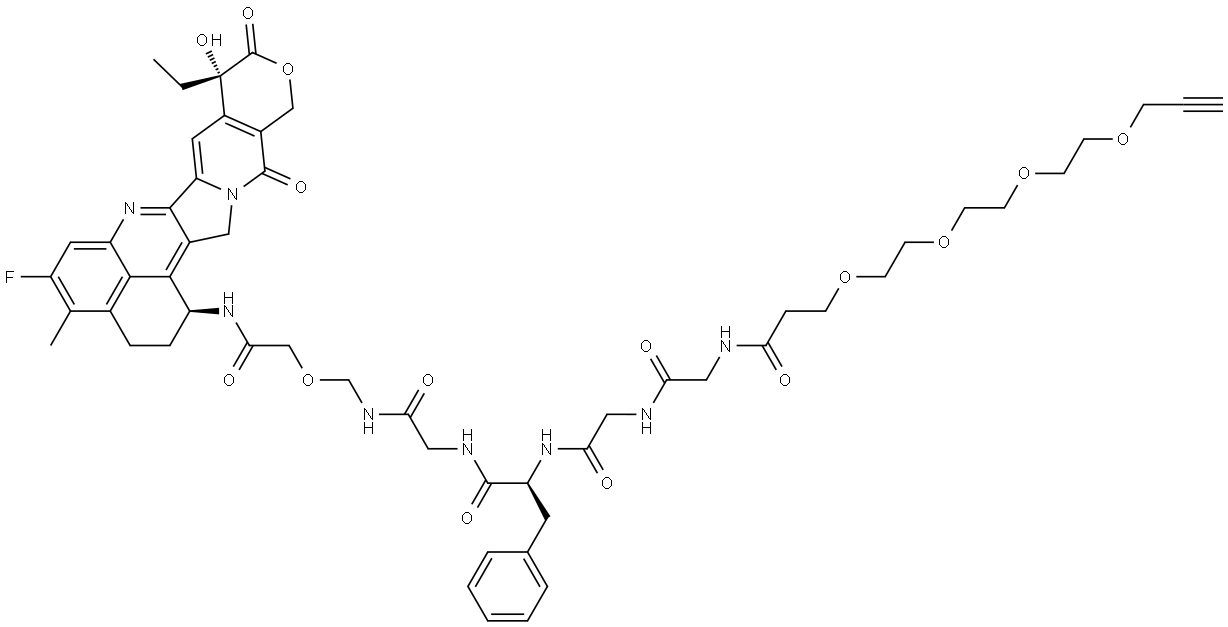 Propargyl-PEG4-GGFG-DXd Structure