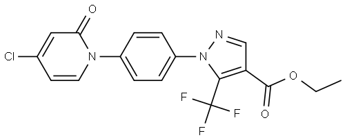 1H-Pyrazole-4-carboxylic acid, 1-[4-(4-chloro-2-oxo-1(2H)-pyridinyl)phenyl]-5-(trifluoromethyl)-, ethyl ester Structure