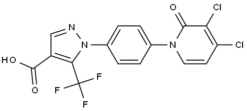 1-(4-(3,4-dichloro-2-oxopyridin-1(2H)-yl)phenyl)-5-(trifluoromethyl)-1H-pyrazole-4-carboxylic acid Structure