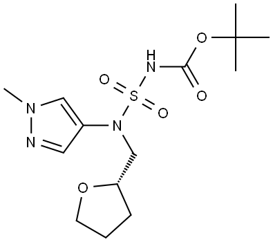 tert-butyl (S)-(N-(1-methyl-1H-pyrazol-4-yl)-N-((tetrahydrofuran-2-yl)methyl)sulfamoyl)carbamate Structure