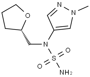N-(1-Methyl-1H-pyrazol-4-yl)-N-{[(2S)-oxolan-2-yl]methyl}aminosulfonamide 구조식 이미지