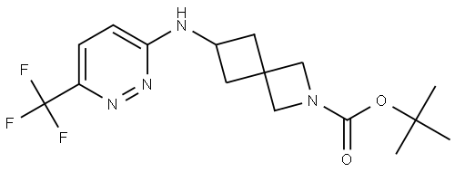 6-[[6-(trifluoromethyl)pyridazin-3-yl]amino]-2-azaspiro[3.3]heptane-2-carboxylic acid tert-butyl ester Structure