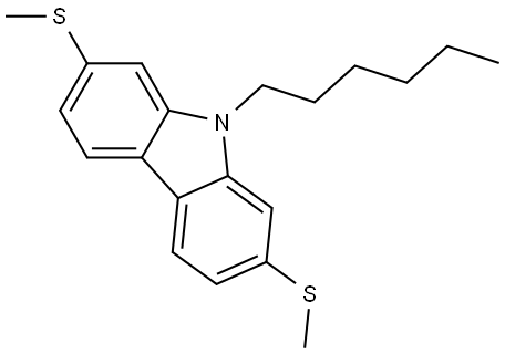 9-Hexyl-2,7-bis(methylthio)-9H-carbazole Structure