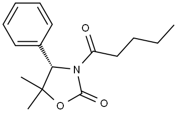 2-Oxazolidinone, 5,5-dimethyl-3-(1-oxopentyl)-4-phenyl-, (4S)- Structure