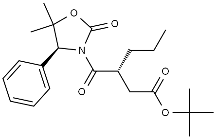 3-Oxazolidinebutanoic acid, 5,5-dimethyl-γ,2-dioxo-4-phenyl-β-propyl-, 1,1-dimethylethyl ester, (βR,4S)- Structure