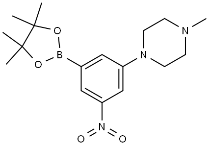 1-methyl-4-(3-nitro-5-(4,4,5,5-tetramethyl-1,3,2-dioxaborolan-2-yl)phenyl)piperazine Structure