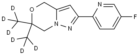 2-(5-fluoropyridin-2-yl)-6,6-bis(methyl-d3)-6,7-dihydro-4H-pyrazolo[5,1-c][1,4]oxazine Structure