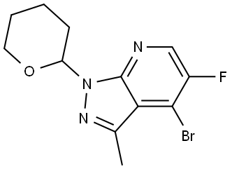 4-Bromo-5-fluoro-3-methyl-1-(tetrahydro-2H-pyran-2-yl)-1H-pyrazolo[3,4-b]pyridine Structure