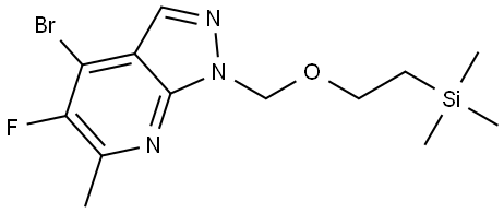 4-Bromo-5-fluoro-6-methyl-1-((2-(trimethylsilyl)ethoxy)methyl)-1H-pyrazolo[3,4-b]pyridine Structure