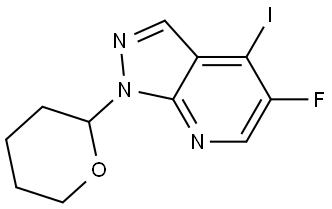 5-fluoro-4-iodo-1-(tetrahydro-2H-pyran-2-yl)-1H-pyrazolo[3,4-b]pyridine Structure