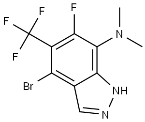 4-bromo-6-fluoro-N,N-dimethyl-5-(trifluoromethyl)-1H-indazol-7-amine Structure