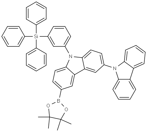 3,9′-Bi-9H-carbazole, 6-(4,4,5,5-tetramethyl-1,3,2-dioxaborolan-2-yl)-9-[3-(triphenylsilyl)phenyl]- Structure