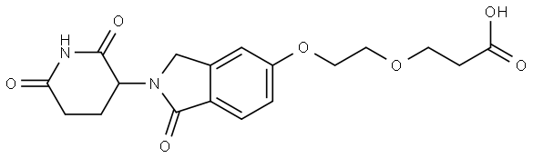 3-[2-[2-(2,6-dioxo-3-piperidyl)-1-oxo-isoindolin-5-yl]oxyethoxy]propanoic acid Structure