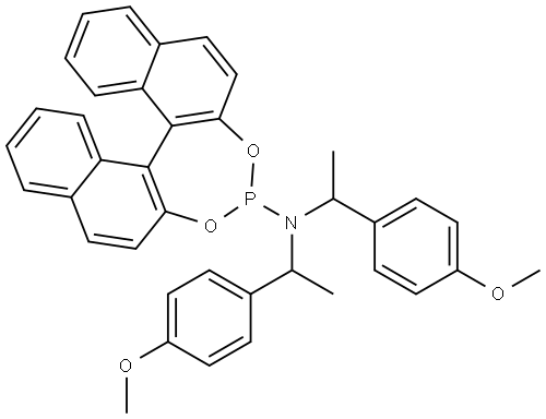 (11bR)-N,N-Bis[(1S)-1-(4-methoxyphenyl)ethyl]-dinaphtho[2,1-d:1′,2′-f][1,3,2]dioxaphosphepin-4-amine Structure