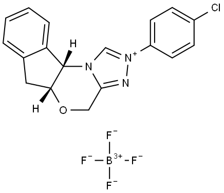 (5AR,10bS)-2-(4-chlorophenyl)-5a,10b-dihydro-4H,6H-indeno[2,1-b][1,2,4]triazolo[4,3-d][1,4]oxazin-2-ium tetrafluoroborate Structure