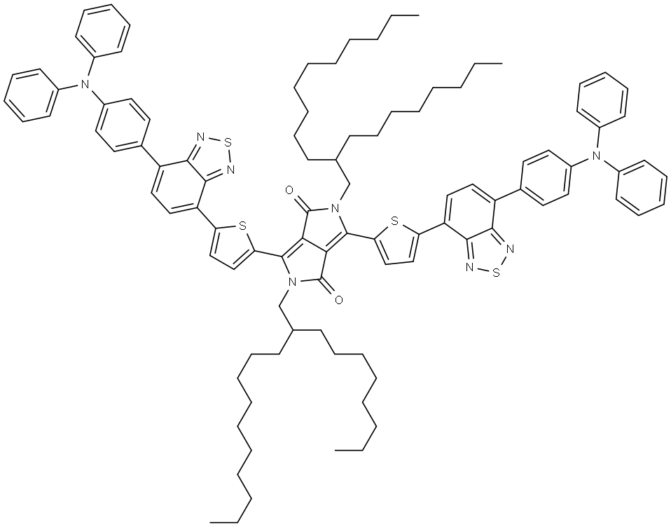 3,6-bis(5-(7-(4-(diphenylamino)phenyl)benzo[c][1,2,5]thiadiazol-4-yl)thiophen-2-yl)-2,5-bis(2-octyldodecyl)-2,5-dihydropyrrolo[3,4-c]pyrrole-1,4-dione Structure