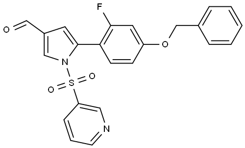 5-(4-(benzyloxy)-2-fluorophenyl)-1-(pyridin-3-ylsulfonyl)-1H-pyrrole-3-carbaldehyde Structure