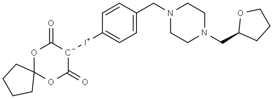 Iodonium, (7,9-dioxo-6,10-dioxaspiro[4.5]dec-8-yl)[4-[[4-[[(2S)-tetrahydro-2-furanyl]methyl]-1-piperazinyl]methyl]phenyl]-, inner salt 구조식 이미지