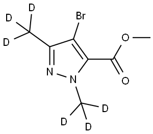 methyl 4-bromo-1,3-bis(methyl-d3)-1H-pyrazole-5-carboxylate Structure