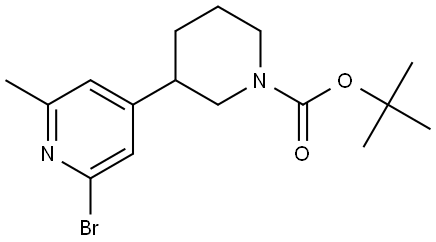 tert-butyl 3-(2-bromo-6-methylpyridin-4-yl)piperidine-1-carboxylate Structure