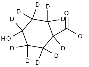 4-hydroxycyclohexane-1-carboxylic-1,2,2,3,3,4,5,5,6,6-d10 acid Structure