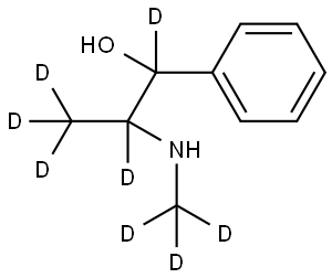 2-((methyl-d3)amino)-1-phenylpropan-1,2,3,3,3-d5-1-ol Structure