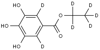 ethyl-d5 3,4,5-trihydroxybenzoate-2,6-d2 Structure