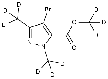 methyl-d3 4-bromo-1,3-bis(methyl-d3)-1H-pyrazole-5-carboxylate Structure