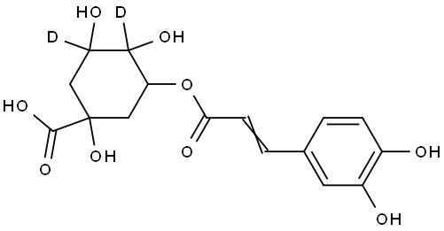 (E)-3-((3-(3,4-dihydroxyphenyl)acryloyl)oxy)-1,4,5-trihydroxycyclohexane-1-carboxylic-4,5-d2 acid Structure