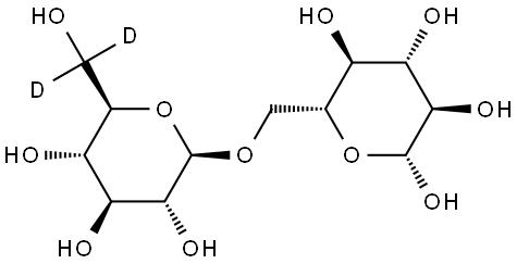 (2R,3R,4S,5S,6R)-6-((((2R,3R,4S,5S,6R)-3,4,5-trihydroxy-6-(hydroxymethyl-d2)tetrahydro-2H-pyran-2-yl)oxy)methyl)tetrahydro-2H-pyran-2,3,4,5-tetraol Structure
