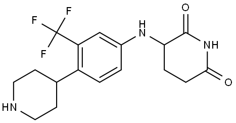 3-((4-(piperidin-4-yl)-3-(trifluoromethyl)phenyl)amino)piperidine-2,6-dione Structure