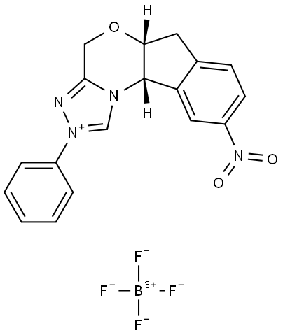 (5AR,10bS)-9-nitro-2-phenyl-5a,10b-dihydro-4H,6H-indeno[2,1-b][1,2,4]triazolo[4,3-d][1,4]oxazin-2-ium tetrafluoroborate Structure