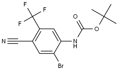 tert-butyl (2-bromo-4-cyano-5-(trifluoromethyl)phenyl)carbamate Structure