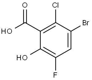 3-Bromo-2-chloro-5-fluoro-6-hydroxybenzoic acid Structure