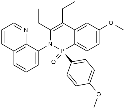 (S)-3,4-diethyl-6-methoxy-1-(4- methoxyphenyl)-2-(quinolin-8- yl)-2H-
benzo[c][1,2]azaphosphinine 1- oxide Structure