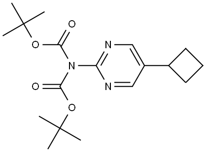 tert-butyl N-tert-butoxycarbonyl-N-(5-cyclobutylpyrimidin-2-yl)carbamate Structure