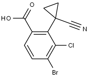 4-bromo-3-chloro-2-(1-cyanocyclopropyl)benzoic acid Structure