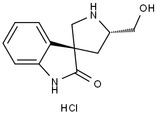 (3R,5'S)-5'-(hydroxymethyl)spiro[indoline-3,3'-pyrrolidin]-2-one hydrochloride Structure